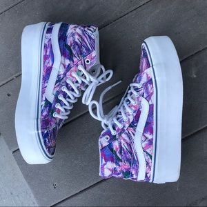 VANS SK8-HI Platform Sneaker Purple Floral Print